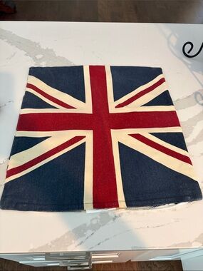 Union Jack Decorative Throw Pillow Cover - Red, Navy, Cream 17x18